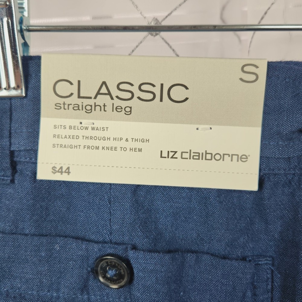 Liz Claiborne Navy Linen Crop Capris Pants NWT - Picture 4 of 5